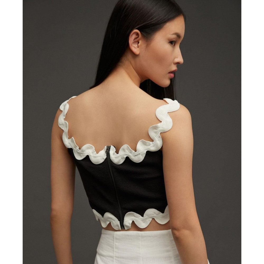 ANTHROPOLOGIE Maeve | Ric Rac Off-The-Shoulder Crop Top | NWT - Picture 3 of 6
